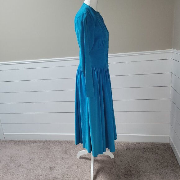 Liz Claiborne Casual Turquoise Soft Corduroy Dress - Picture 2 of 15